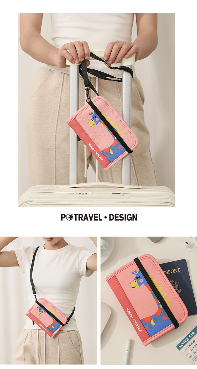 Bonayun Neck Strap Passport Holder, Ticket Holder, Protective Case, RFID Anti-Theft Document Holder, Travel Organizer Bag for International Trips, Crossbody Bag 2