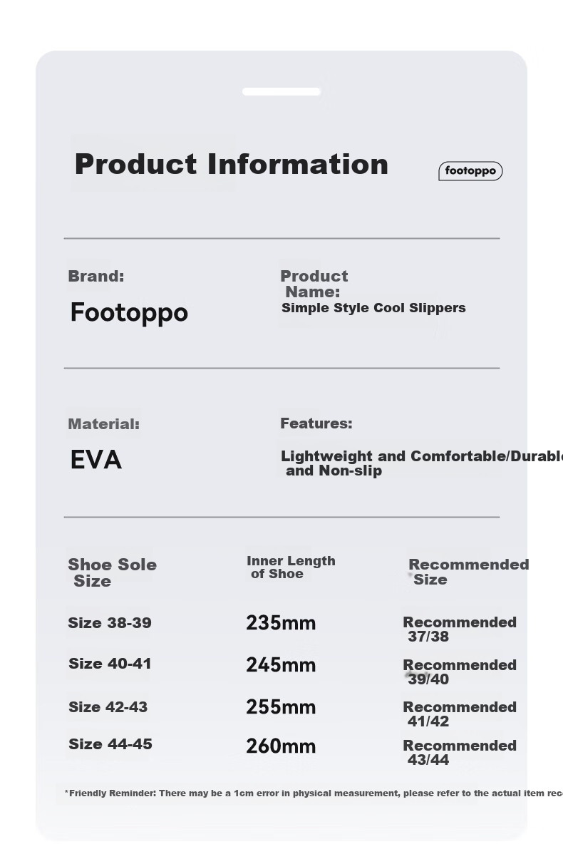 FOOTOPPO Slippers for Women And Men, Summer Home Use, Non-Slip Couple's Indoor Thick-Soled Bathroom Slide Sandals 12