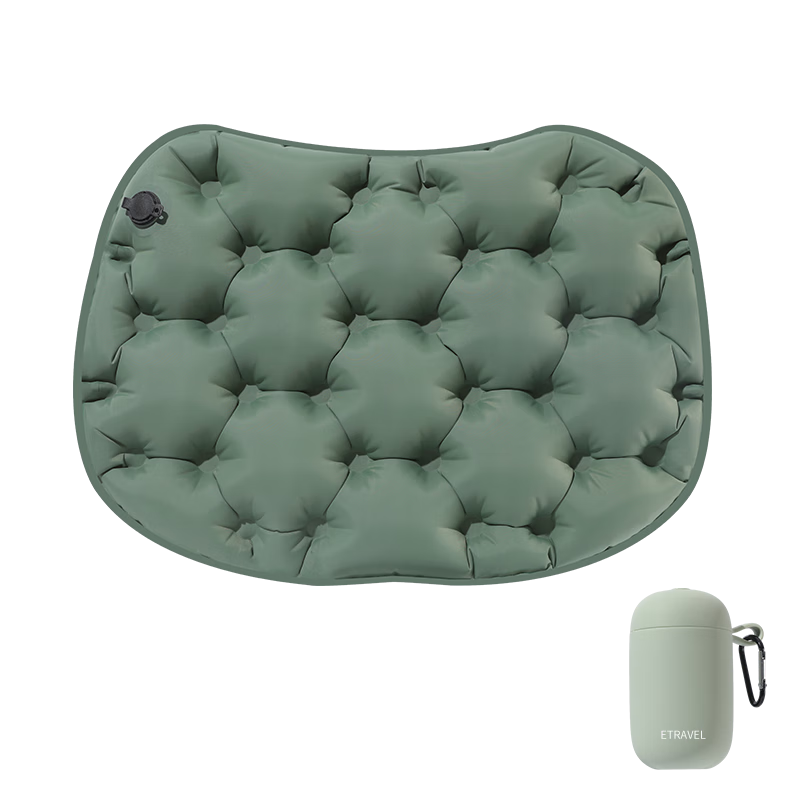 Etravel Outdoor Inflatable Seat Cushion Portable Mini Nest Air Pad Travel Camping Concert Moisture-Proof Mat Green