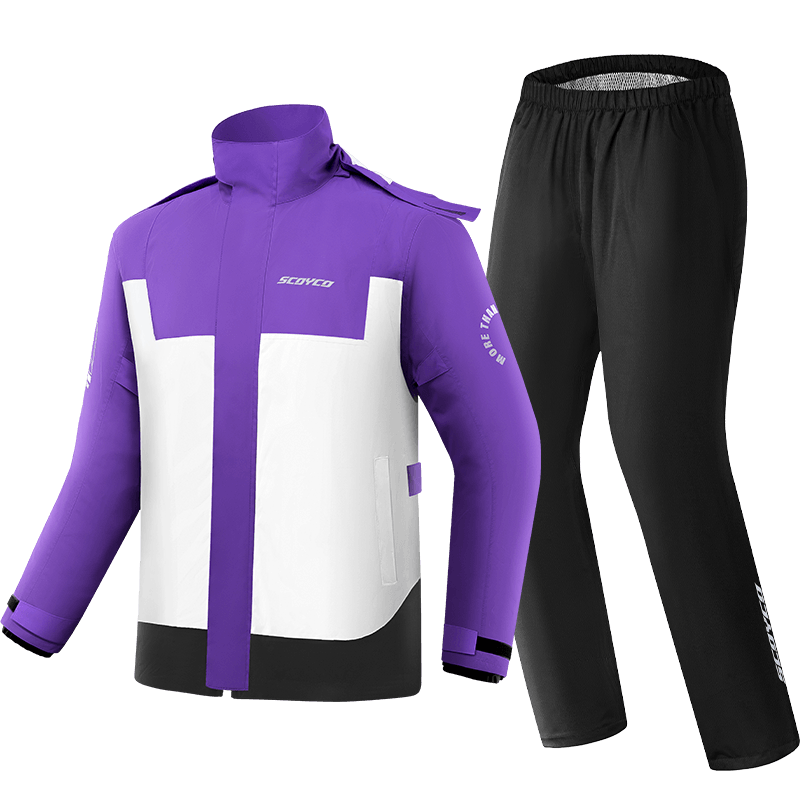 SCOYCO RC11 Motorcycle Raincoat, Heavy-Duty Waterproof Two-Piece Rain Jacket Set, Windproof And Rainproof, Suitable for Commuting, Motorcycling, All Seasons