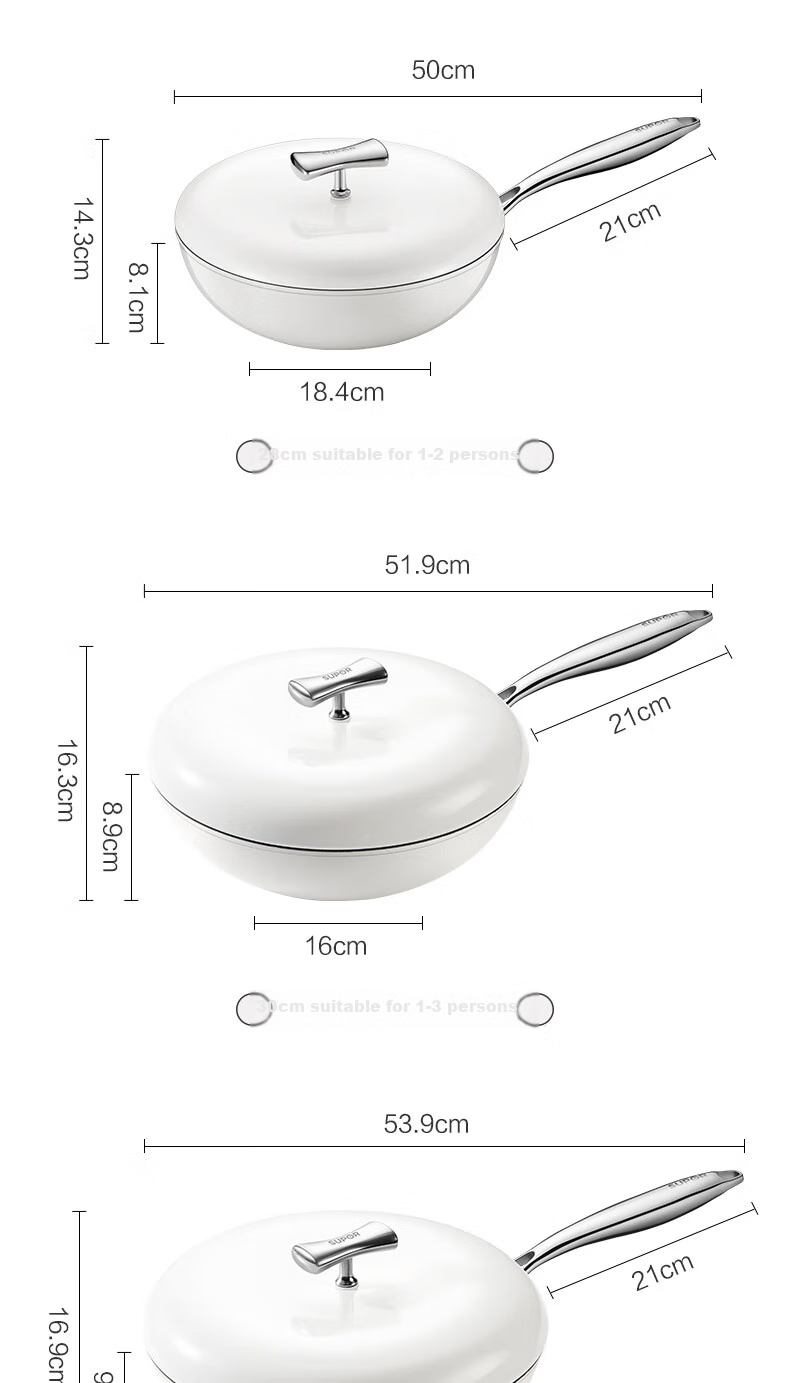 SUPOR Non-Stick Wok with Baby-Grade Titanium Ceramic Coating, Frying Pan for Home Use, Flat Bottom Skillet Compatible with Induction And Gas Stoves, 32cm 5