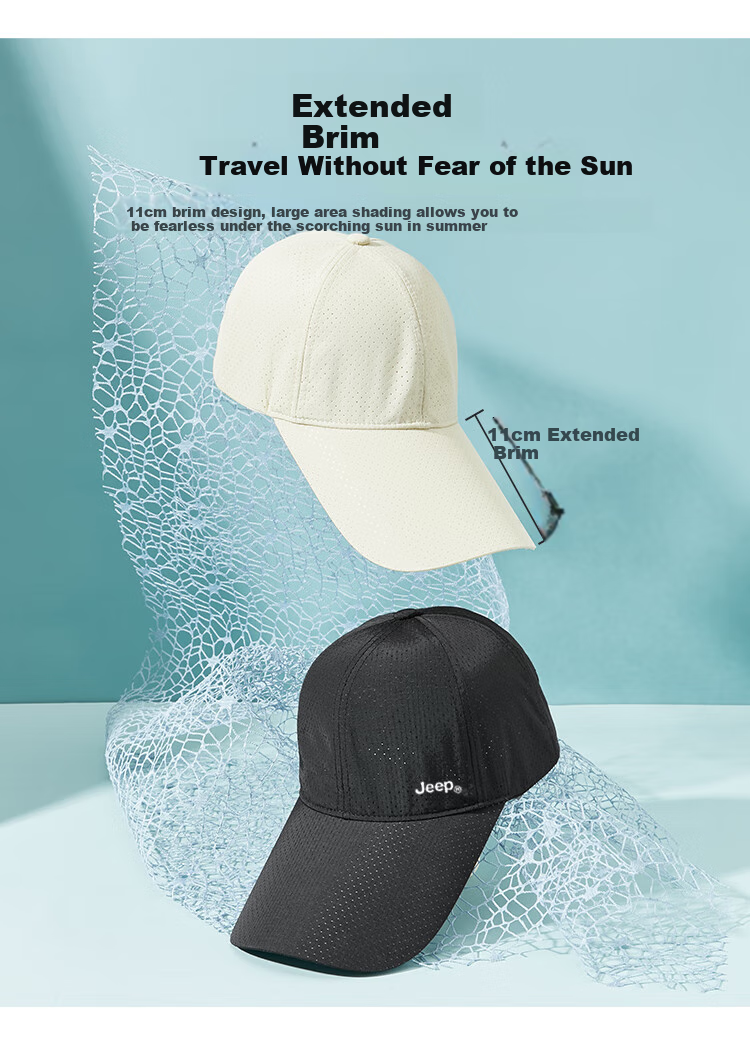 JEEP Baseball Cap for Men And Women, Summer Mesh Quick-Dry Sun Hat, Sports Casual Hiking Cap 3