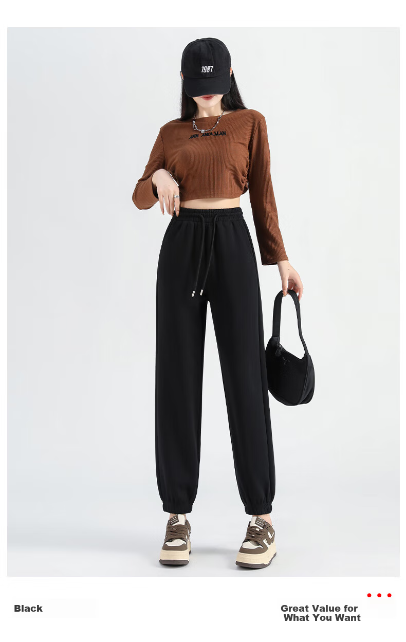 Baleno Heavy Elastic Ankle Pants for Women, New Spring And Autumn 2025 Style, Sporty Commuter Loose Versatile Casual Joggers 10
