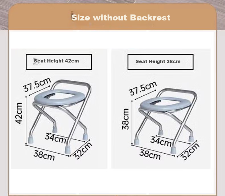 Yagao Foldable Elderly Portable Toilet Chair, Height 38cm, Suitable for Pregnant Women, Non-Slip Base, Portable Toilet Stool, Squat-To Chair 2