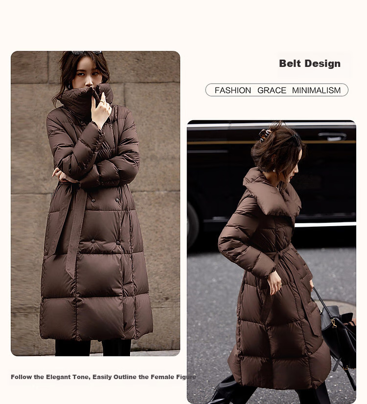 Dme [Urban Light Outdoor] Winter 400T Spring Yafang Pressure-Elastic Fluffy 90% Duck Down, Large Lapel down Jacket for Wome 5