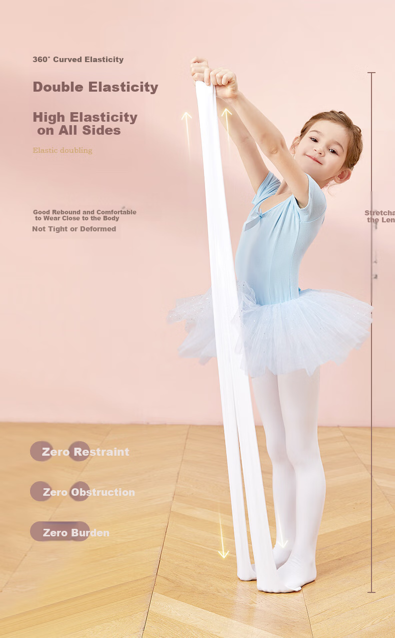 Aiwuge Children's Dance Socks for Girls, Summer Thin White Dance Practice Socks, Leggings Socks, 3 Pairs Pack, Size 2XL 9