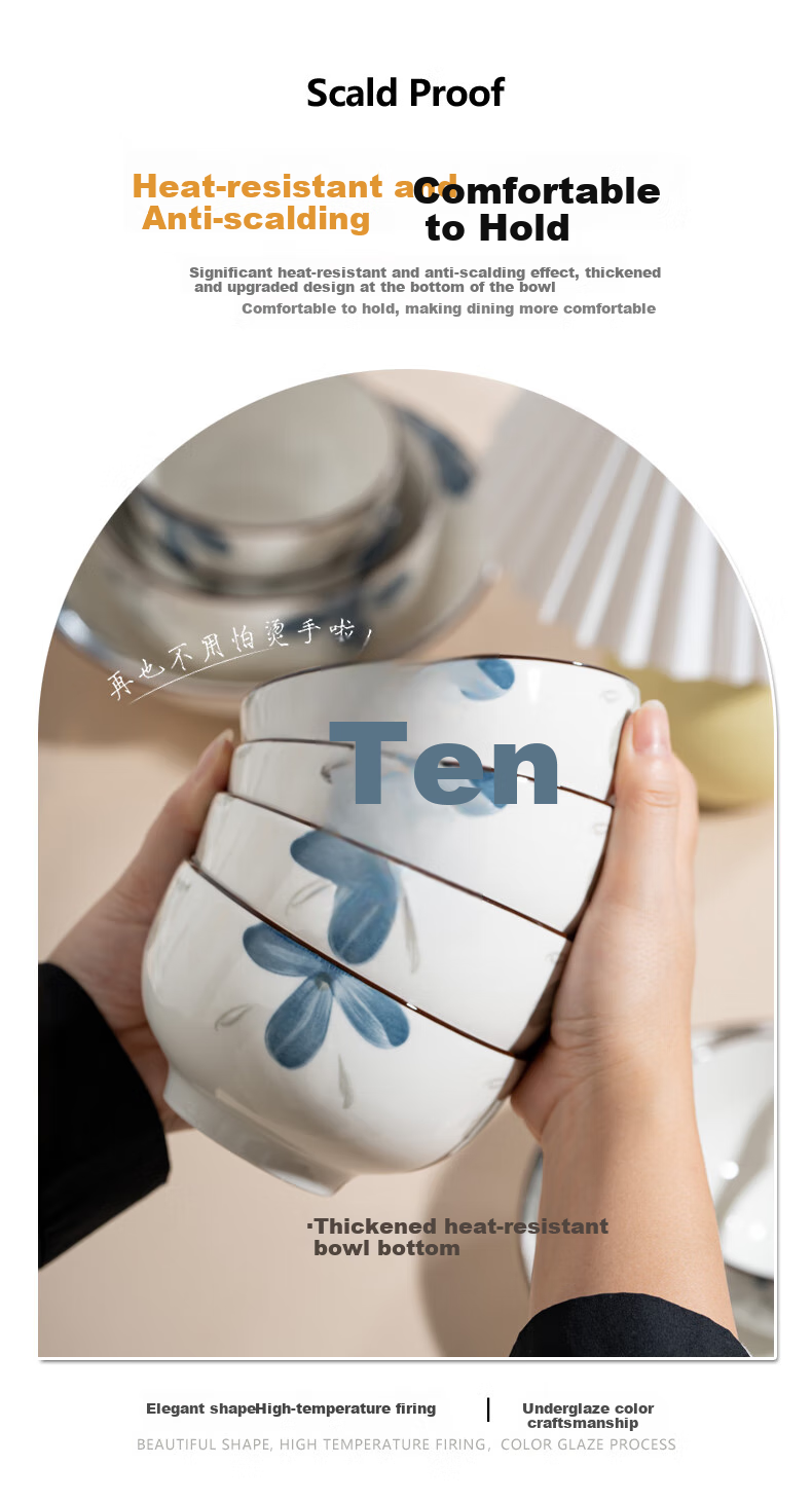 KANGQIN Underglaze Color High-Quality Tableware Set, Housewarming Bowl Plate And Dish Set, Home Use, Mole 12-Person Dining Set, Upgraded Casserole Gift Box 5