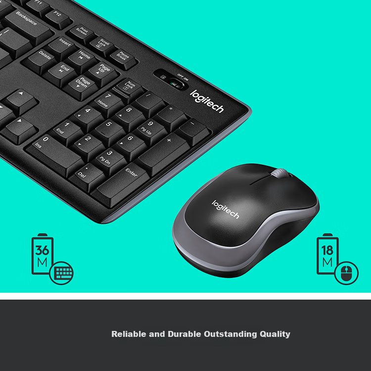Logitech MK270 Wireless Keyboard And Mouse Combo, Office Keyboard And Mouse Set, Full Size, Black, Self-Operated, with Wireless 2.4G Receiver 3
