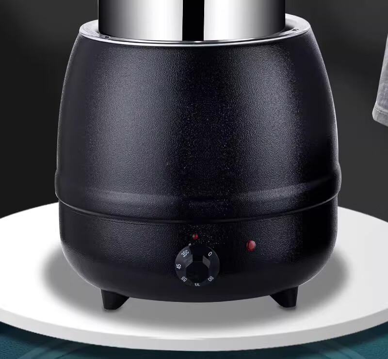 Danshi Zhiyuan Hotel Buffet Electric Heated Soup Warmer Pot 10L Black/Large Mouth Lid 304 Stainless Steel (Jingcang) 9