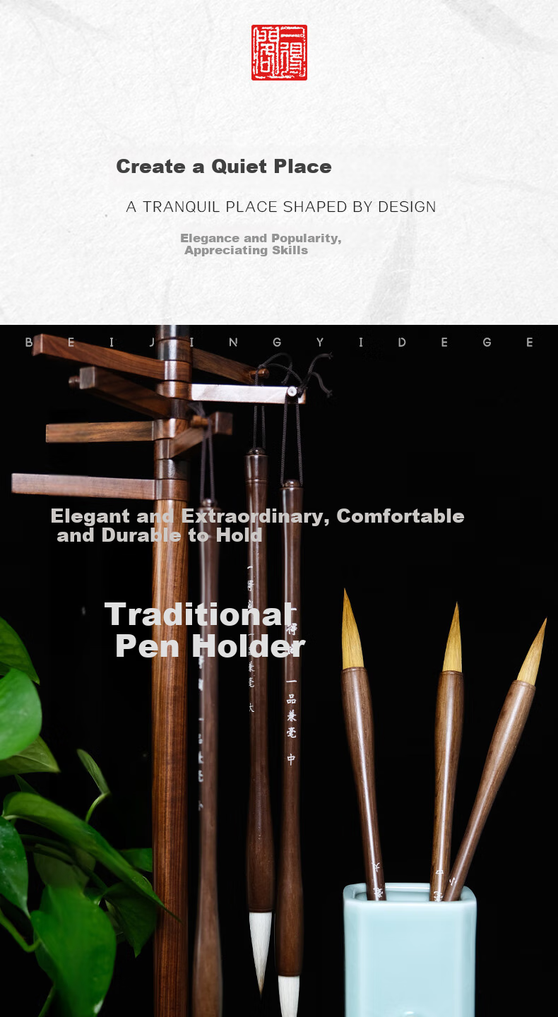 [Lowest Price Online] Yidege Mixed Hair Calligraphy Brush for Wolf And Sheep Hair, Medium to Large Regular Script, French Painting, Seal Script, Running Script, Specialized Calligraphy Brush, Four Treasures of The Study, Ink, Paper, Inkstone, One-Grade Mixed Hair Medium 5