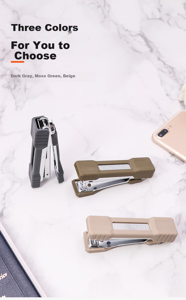 MAX Meikesi HD-10G Mini Stapler, Lightweight And Portable for Students And Office Use, Can Staple 2-20 Pages, Compatible with No. 10 Staples, Gray 5