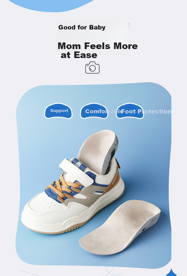 FOOTOPPO Children's Flat Foot Insoles, Arch Support Insoles, Functional Orthotic Insoles for Flat Feet, Bow Legs, And Overpronatio 15
