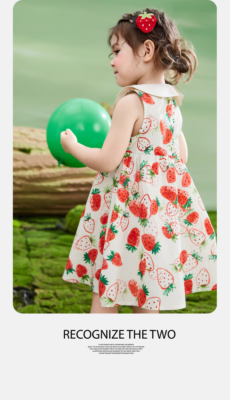 ASK JUNIOR Girls' Summer Dress, Princess Style with Peter Pan Collar, Vacation Children's Dress 5