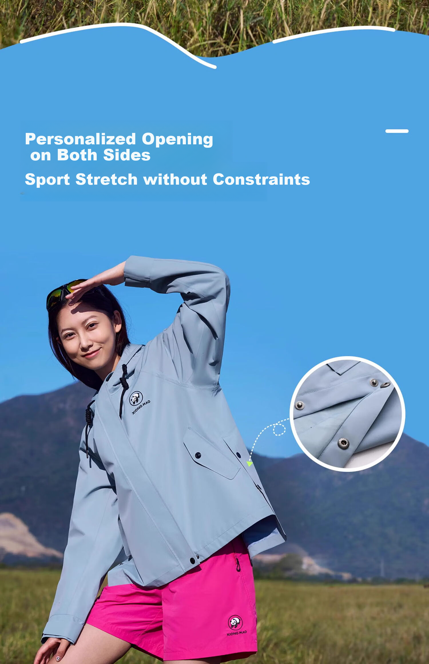 CAMEL Panda Series Women's Windbreaker Jacket, Outdoor Versatile Triple-Protection Hiking And Travel Coat B127 8