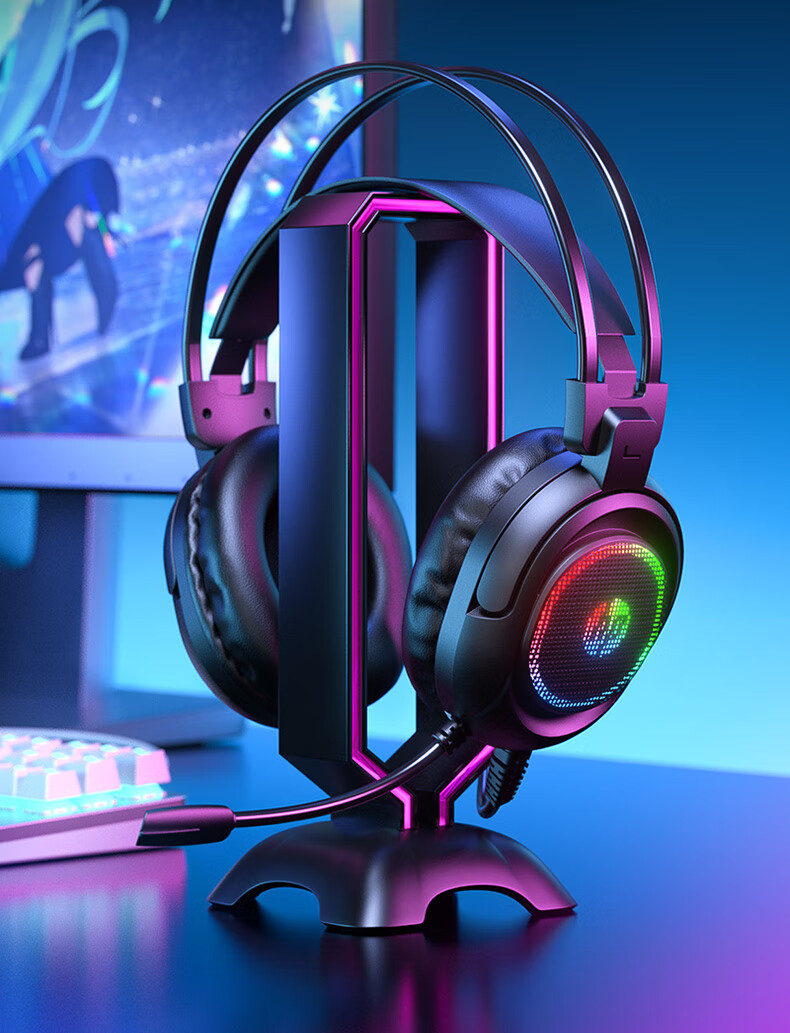 HP Over-Ear Gaming Headset Wired Headphones with Microphone Computer Headset for Smooth Play, Delta Action FPS Games Sound Positioning Black Standard Model 1