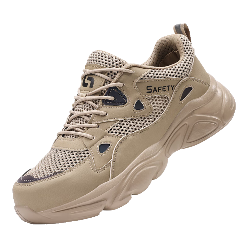 GUYISA Safety Shoes for Men, Summer Breathable Steel Toe Cap, Anti-Smashing And Puncture-Resistant, Ultra-Light Comfortable Safety Work Site Shoes F123T Size 41