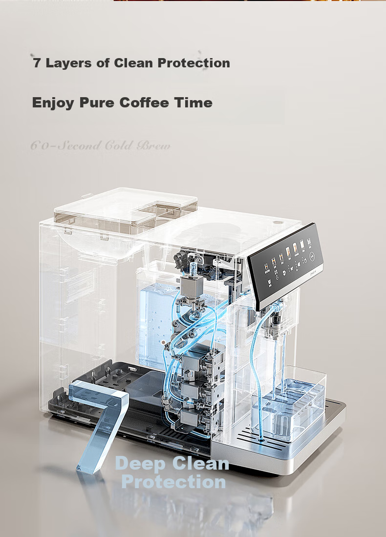 Midea [Flagship Master] Fully Automatic Coffee Machine with Cold And Hot Dual Extraction, All-In Grinder, Home And Office Use, Italian Espresso Milk Frother, Bean Grinder, Large Color Screen Touch Control MA-ACX30 13