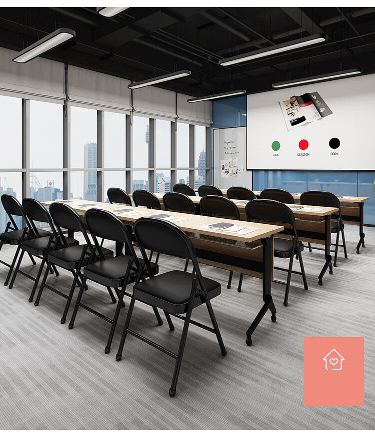 Huakaizhixing Folding Chair, Home Chair, Folding Stool, Office Training Chair, Conference Chair, Study Chair, 1022 White 16