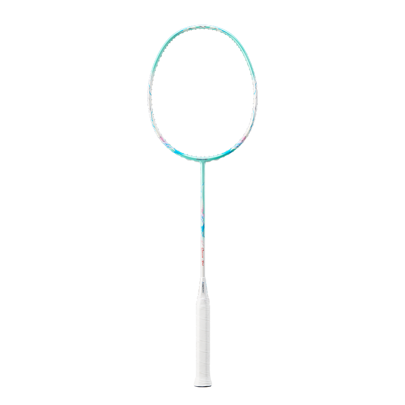 Chuanqi Badminton Racket, Full Carbon Ultra-Light 5U High-Power Offensive Type, Single Racket Queen500 White And Light Blue Line, Pre-Strung