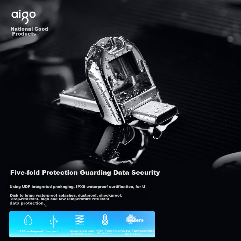 Aigo 32GB Type-C USB3.2 Dual-Interface Flash Drive U358 Silver Metal Mini Version Directly Connects to Phones And Computers Dual-Purpose Thumb Drive Compact Cute Design for Students