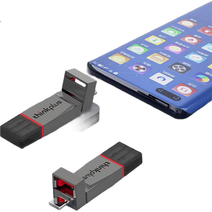 Флеш-накопитель Lenovo ThinkPlus TU280, 128 ГБ, USB 3.2 Type-C, металлический корпус, серый