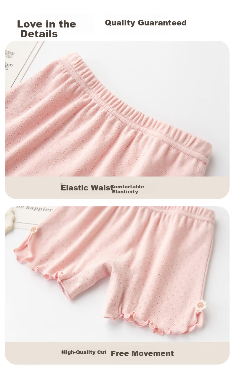 Babyprints Girls' 3-Pack Cotton Safety Shorts Anti-Exposure Boxer Briefs Summer Leggings 160 7