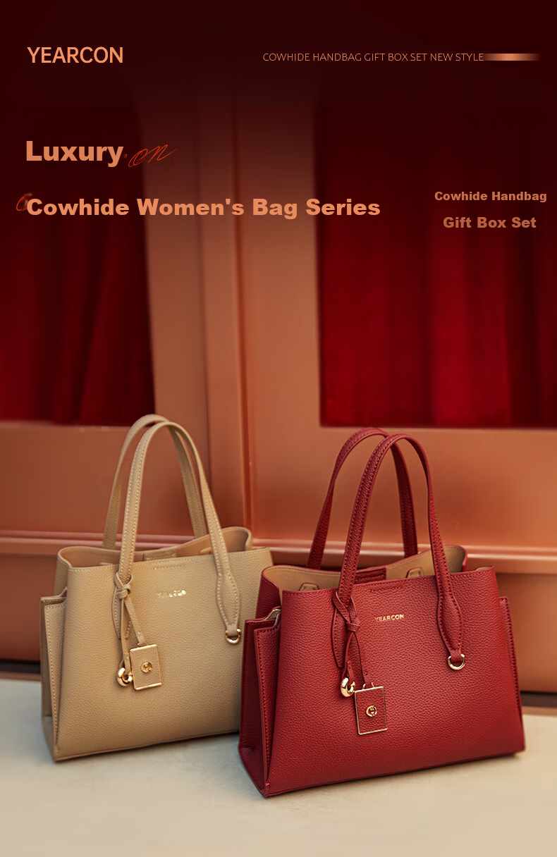 Yierkang Gift Box Genuine Leather Large Capacity Tote Bag Crossbody Shoulder Bag for Mom, Women's Handbag 2026 Model 1