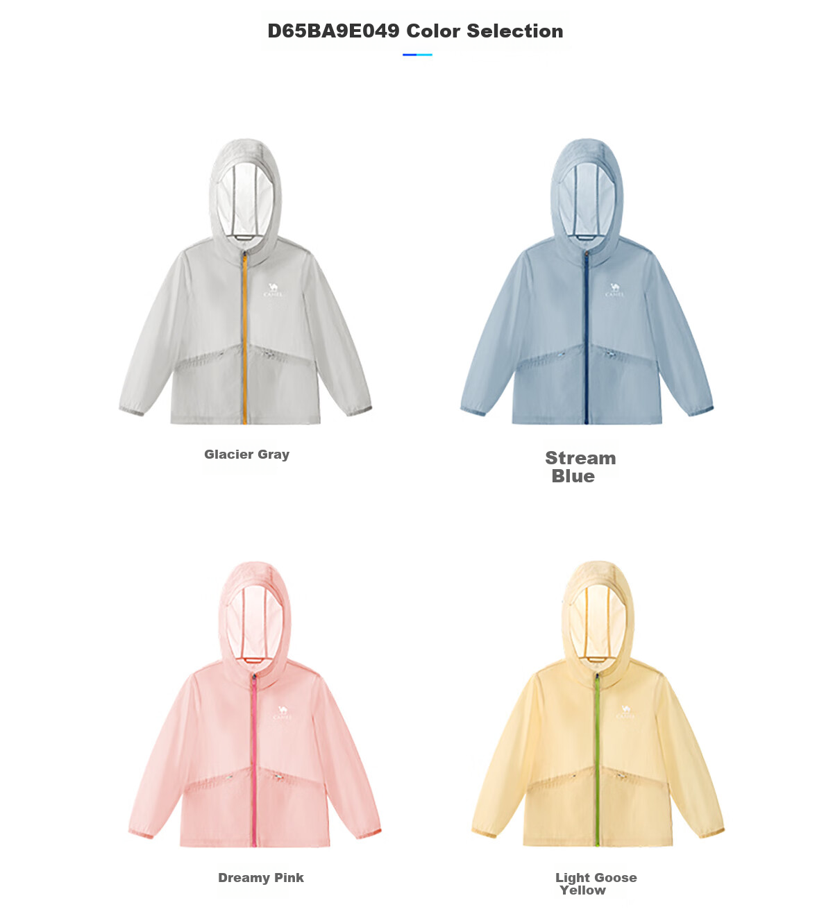 CAMEL [Muguang] Children's Sun Protection Clothing, Summer Lightweight Jacket, Cool And Breathable, for Older Children, Skin-Friendly Outerwear, UV-Resistant 9