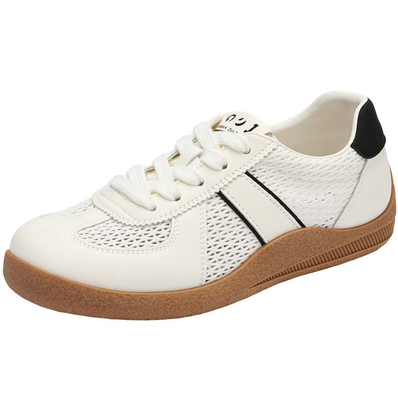 Zhuoshini Women's Mesh Training Shoes Breathable Lightweight 2026 Spring Summer New Casual Sneakers Sports Shoes White Off-White Size 40