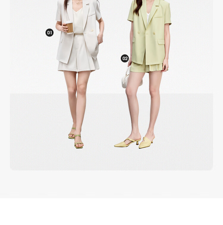 Sentubila Urban Commuter Women's Summer Slim Fit Short Sleeve Blazer and Elastic Waist Shorts Two-Piece Set 11
