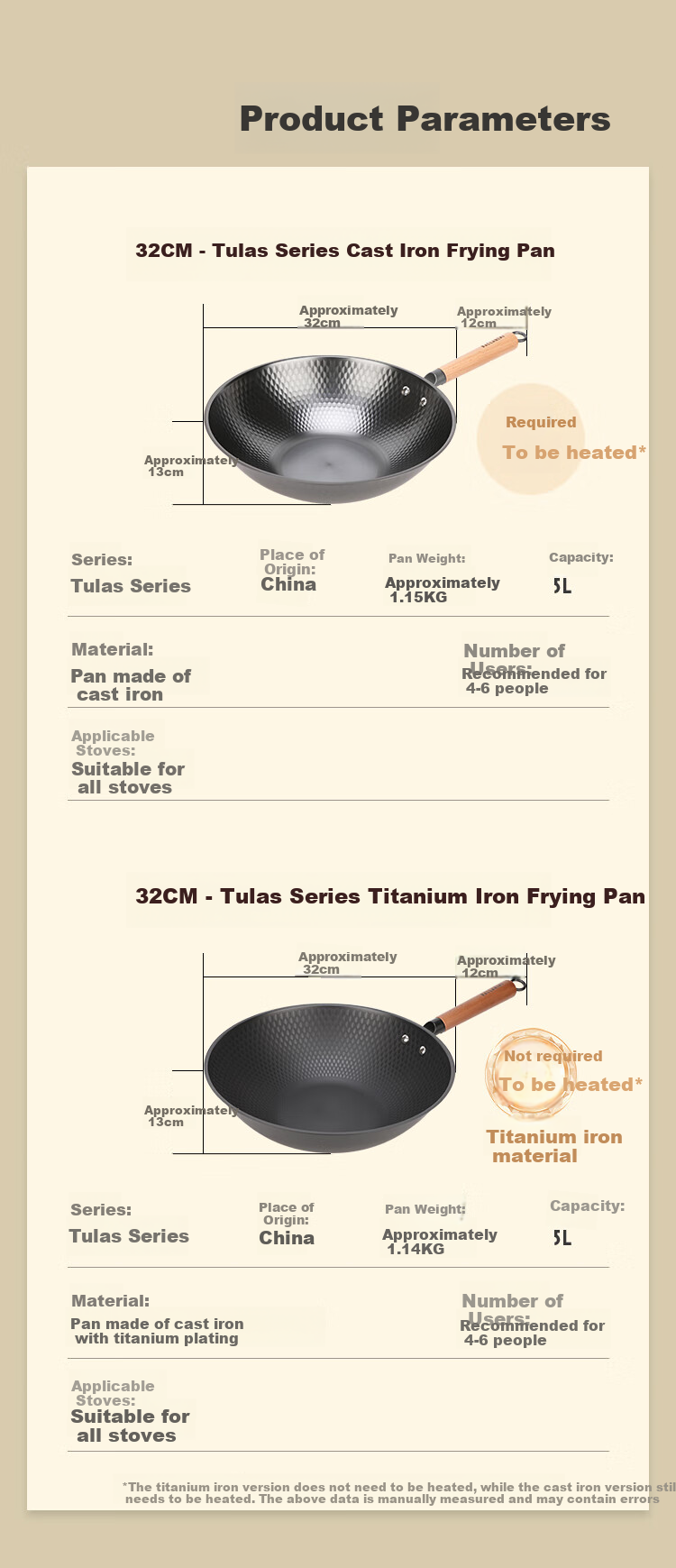 BALLARINI Titanium Non-Coated Seasoned Iron Wok, Suitable for Induction Cookers, Large Diameter Stir-Fry Pan, 32CM 7