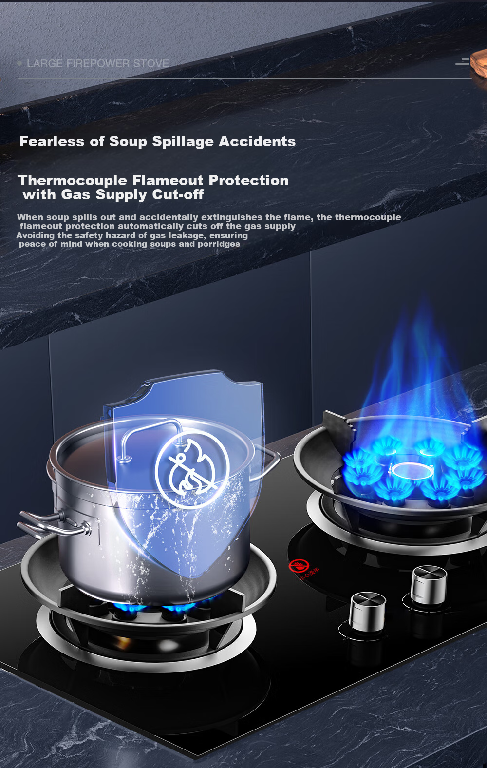 Royalstar Gas Stove, Dual Burner for Home Use, 5.0kW High Heat Output, Built-In And Countertop Dual-Use, Double Nine-Chamber Super Intense Flame JZY-B52 14