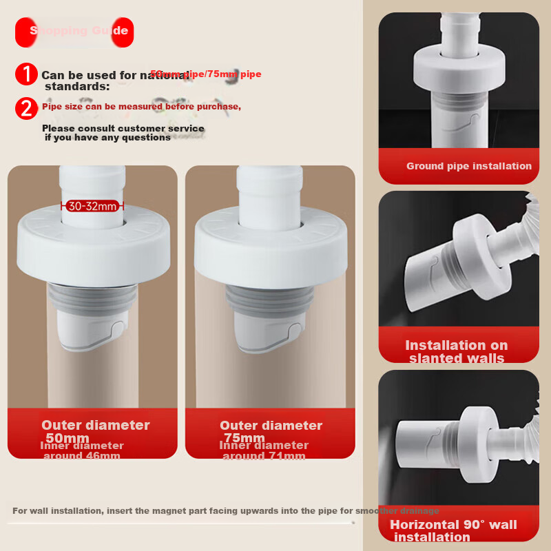 Submarine SQ-3 Drain Pipe Anti-Odor Plug, Kitchen And Bathroom Drainage Pipe Anti-Odor Seal Ring, Kitchen Drain Anti-Odor Sealing Device