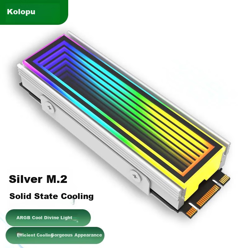 KELEPU M.2 Solid State Cooling Vest, SSD Heat Sink, PS5 Aluminum Alloy Cooler with ARGB Sync, Snow Mirror, White