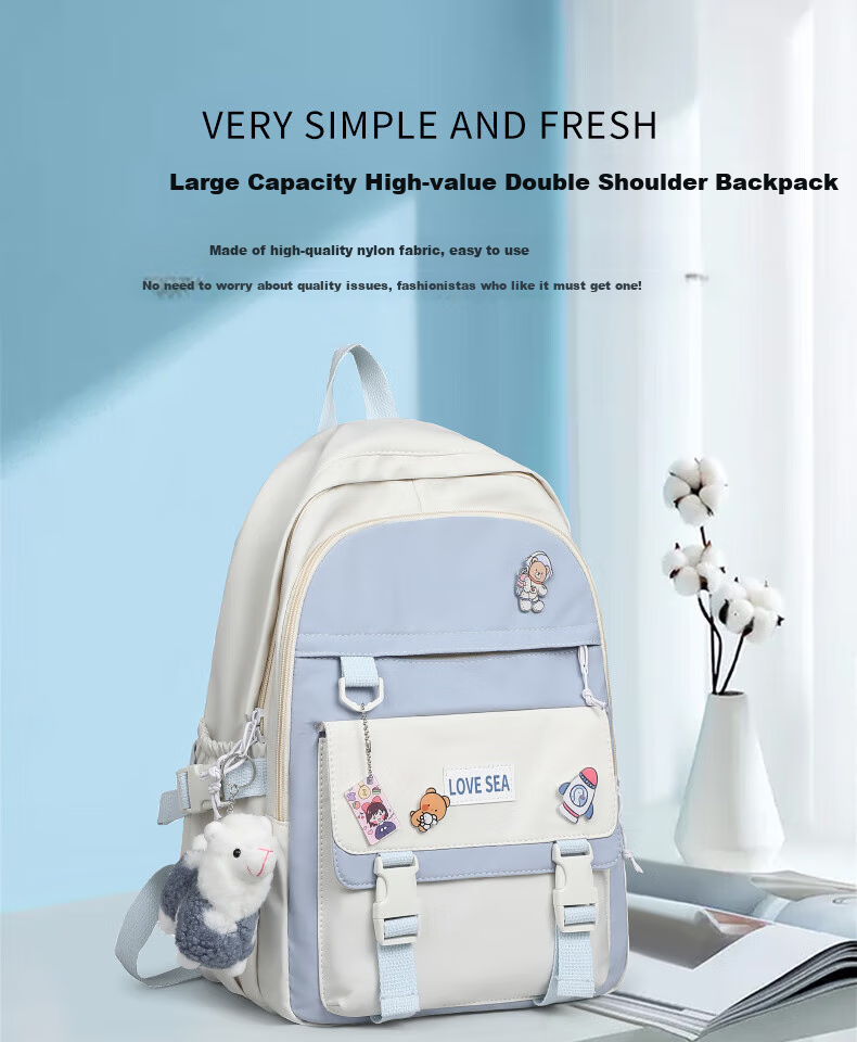 Aiqinghai Backpack Schoolbag for Primary And Middle School Students, Fashionable High-End Travel Sports Lightweight Casual Outing Bag 1