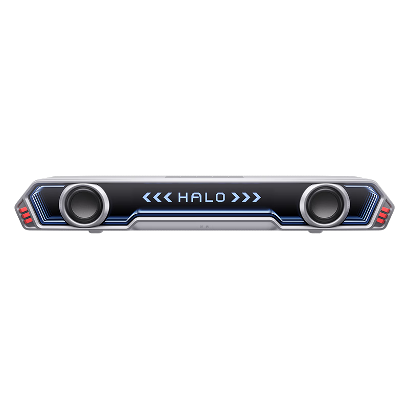 Manbuzhehuazai Halo PixelBar25 Deep Abyss Subtitle Lyrics Speaker, Computer Desktop PS Game Soundbar, Bluetooth Wired RGB Lighting Effects, Dawn White