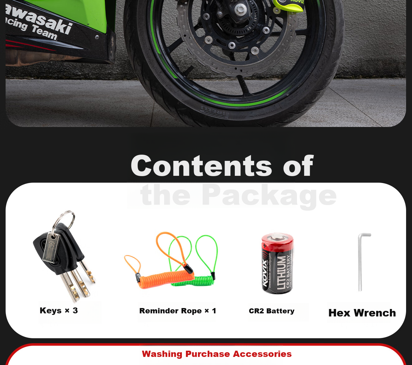KOVIX KNX10 Motorcycle Disc Brake Lock, Alarm Lock, Mountain Bike Anti-Theft Lock, Electric Bike Lock, Waterproof Brake Disc, Scooter Lock 2