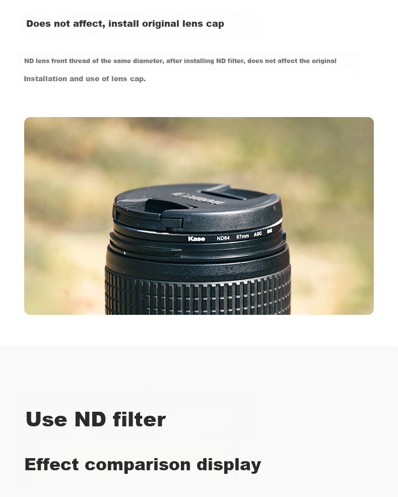 Kase ND Filter ND8 (Reduced by 3 Stops) Medium Gray Density Filter for Waterfalls, Trails, Slow Shutter, Long Exposure 77mm AGC Versio 7