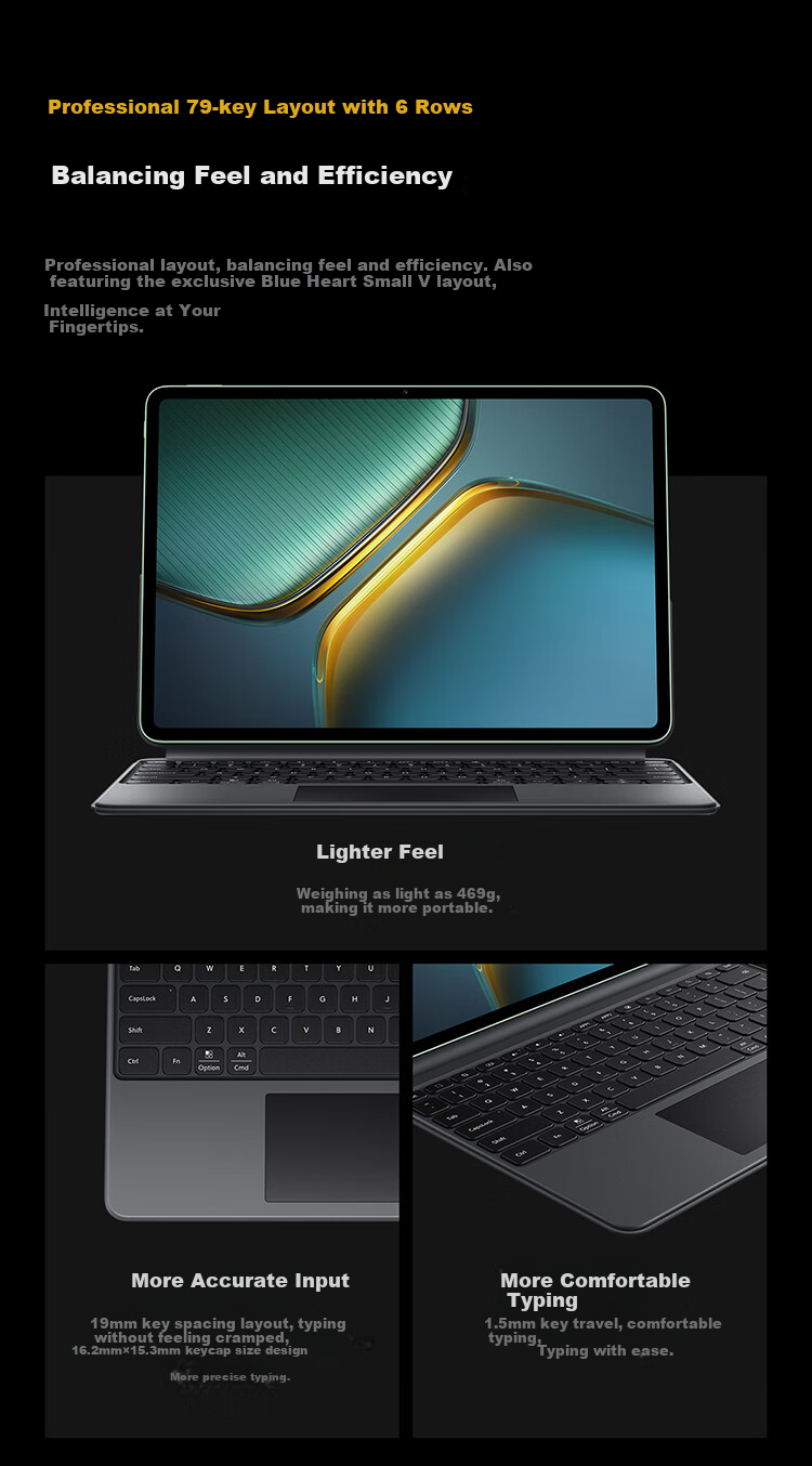 IQOO Smart Touch Keyboard 5 Pro, New Moon Gray, Professional Key Layout Design, Large Touchpad, Blue Heart Small V Exclusive Key Layout 2
