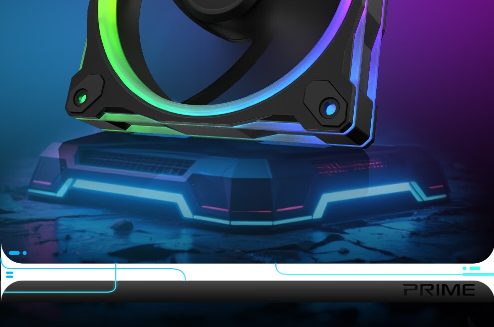 ASUS PRIME MR120 ARGB White Anti-Rotor Chassis Fan Triple Pack, 28mm Thick Blade Frame, Low Noise, Dual-Sided Colorful ARGB Lighting Effects, LED Light Beads Array 10