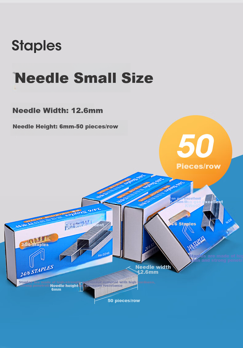 KW-Trio Small Size No. 10 Staples, 0100 Staples with Strong Penetration And Corrosion Resistance, 10 Boxes Can Staple 2-15 Pages 3