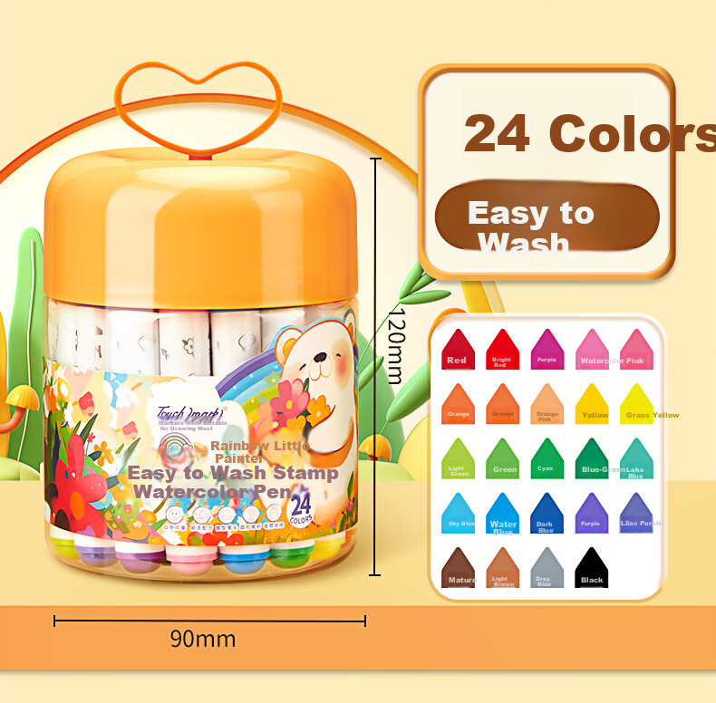 Touch Mark Stationery, 36 Colors Stamp Watercolor Pens, Washable Drawing Brushes for Students, Children's Coloring And Doodling Markers, Easy-Grip Birthday Gift Drawing Pens 18