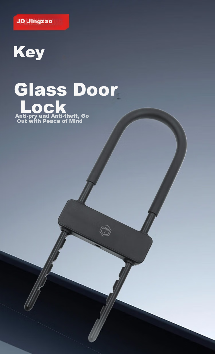 JD Original U-Shaped Lock for Glass Doors, Office And Shop Security Lock with Anti-Pry And Anti-Shear Double-Opening Design, Includes 2 Keys 1