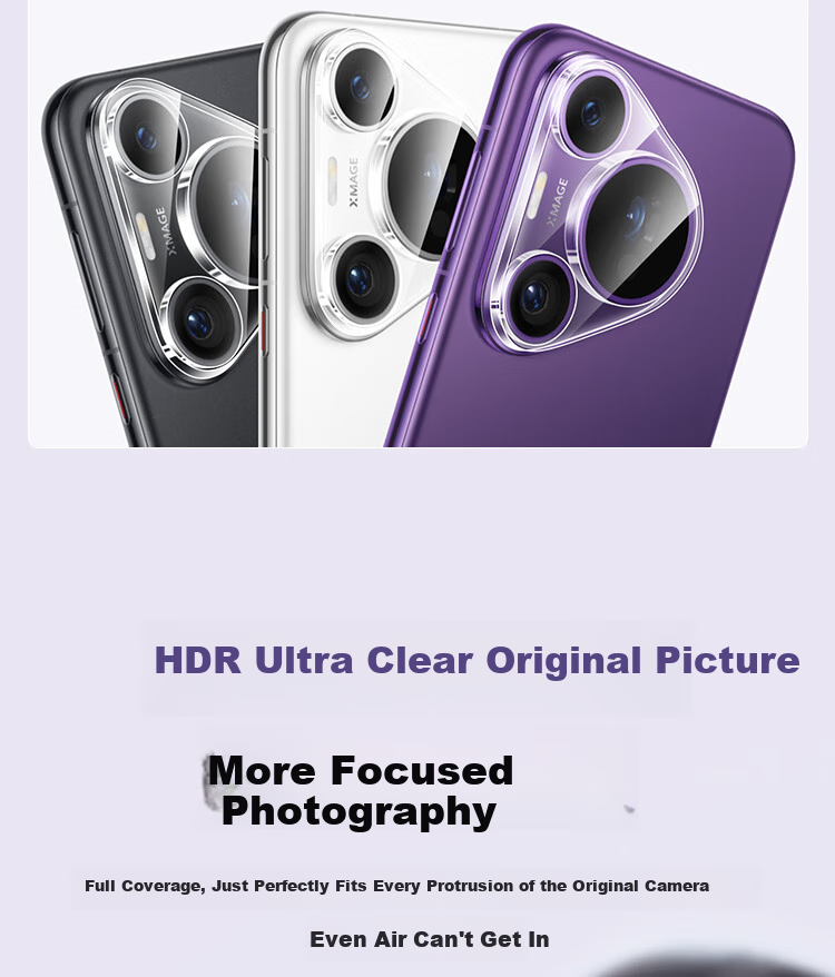 BASEUS Camera Lens Protector for Huawei P70 Pro, Full Coverage Anti-Drop Anti-Scratch Anti-Glare Tempered Glass Film for Rear Camera, 2-Pack 4