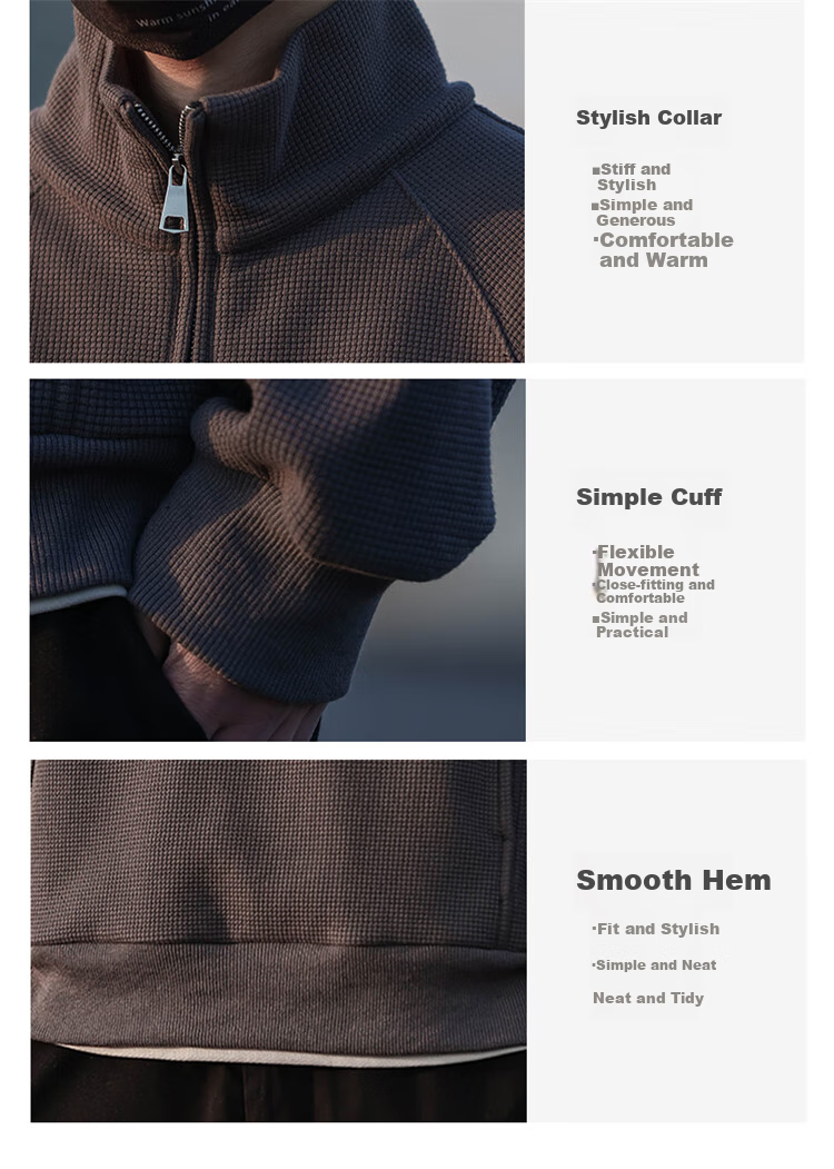 JEEP Men's Sweatshirt, Spring And Autumn Waffle Knit Long-Sleeve Base Layer, Heavyweight Top, Men's Clothing, Dark Gray, Size M 2