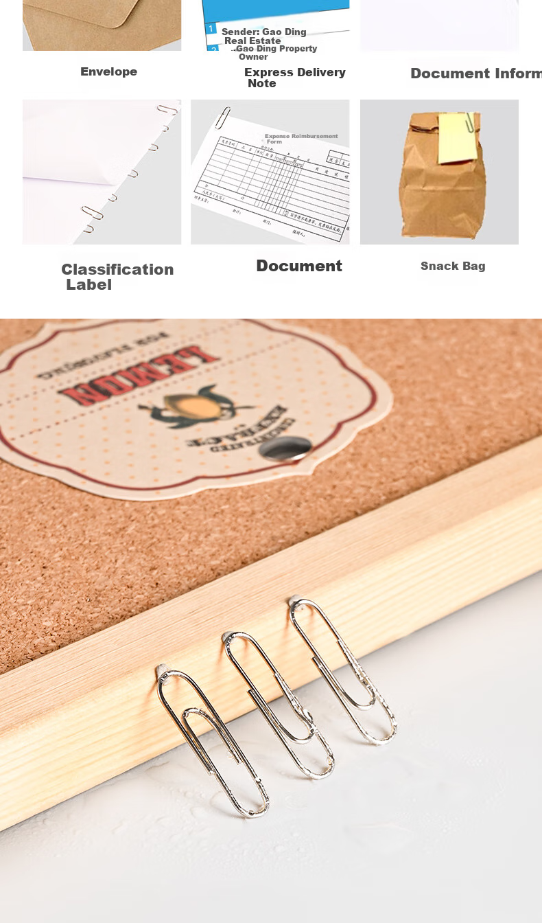 SUNWOOD Nickel-Plated Paper Clips/metal Anti-Rust Binder Clips/classification Storage Office Supplies, 100 Pieces/box, 10 Boxes, 8102 12