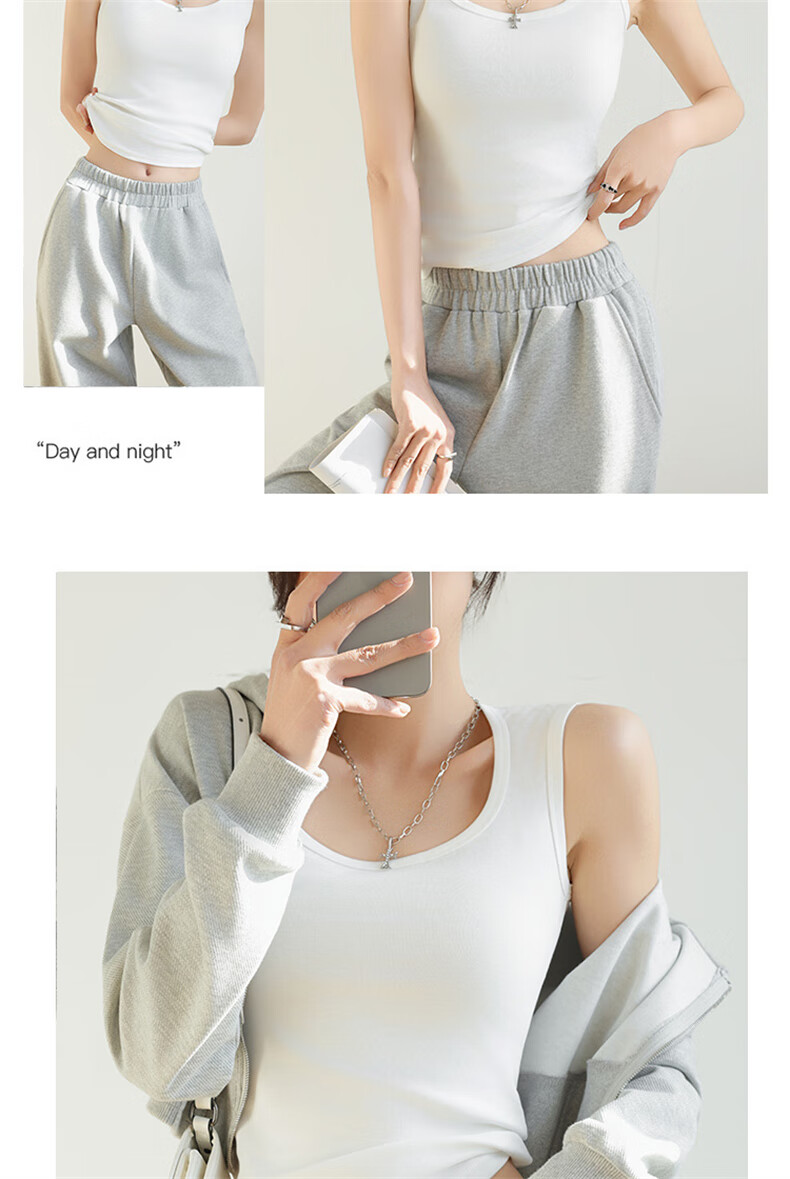 LangSha Spicy Girl Women's New Racerback Camisole Wide Shoulder Strap Slim Fit Sleeveless Top for Layering and Outerwear 13
