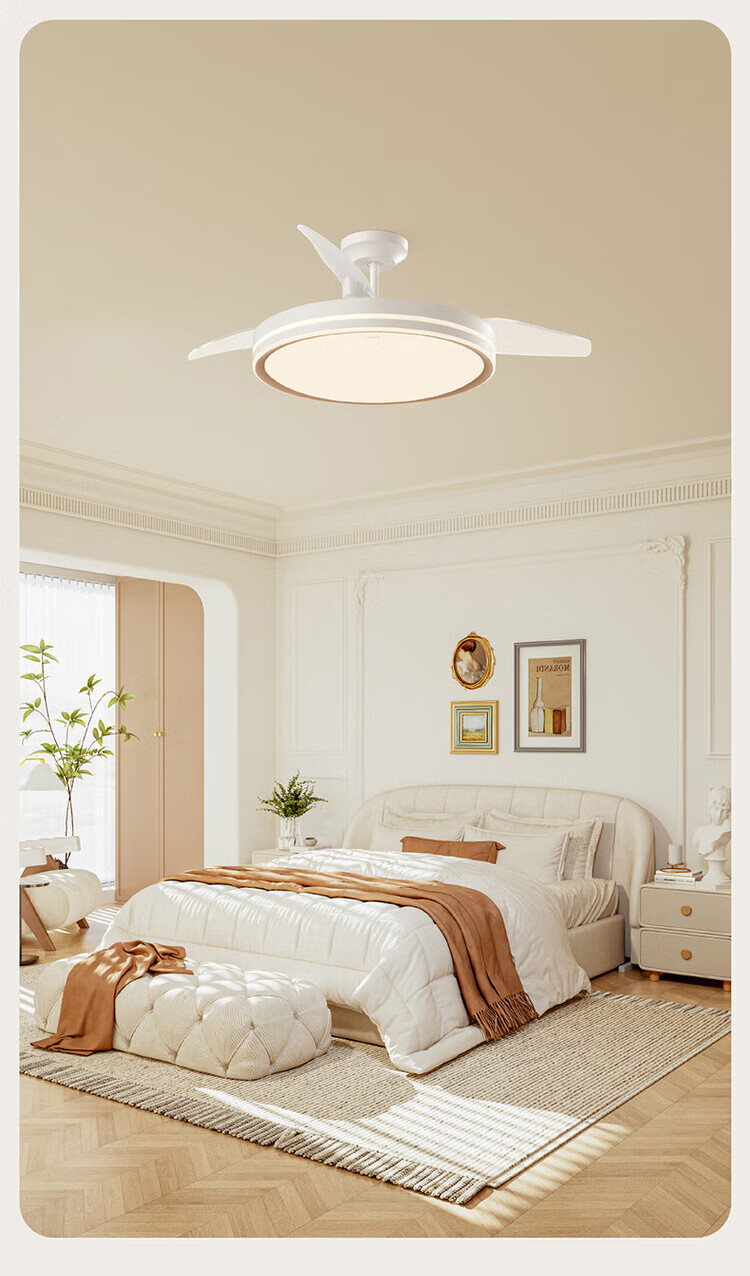 OPPLE Full Spectrum Fan Light Invisible Ceiling Fan Light 36W Dining Room Bedroom Remote Control Low Noise YF Installation Included 3