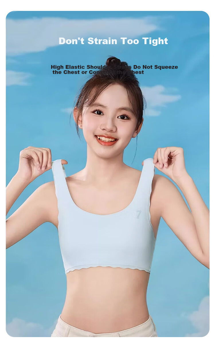 FitonTon, 2 Pieces of Girls' Underwear, High School Student Puberty Underwear, Teen Sports Bra, Children's Student Underwear Brassiere 6