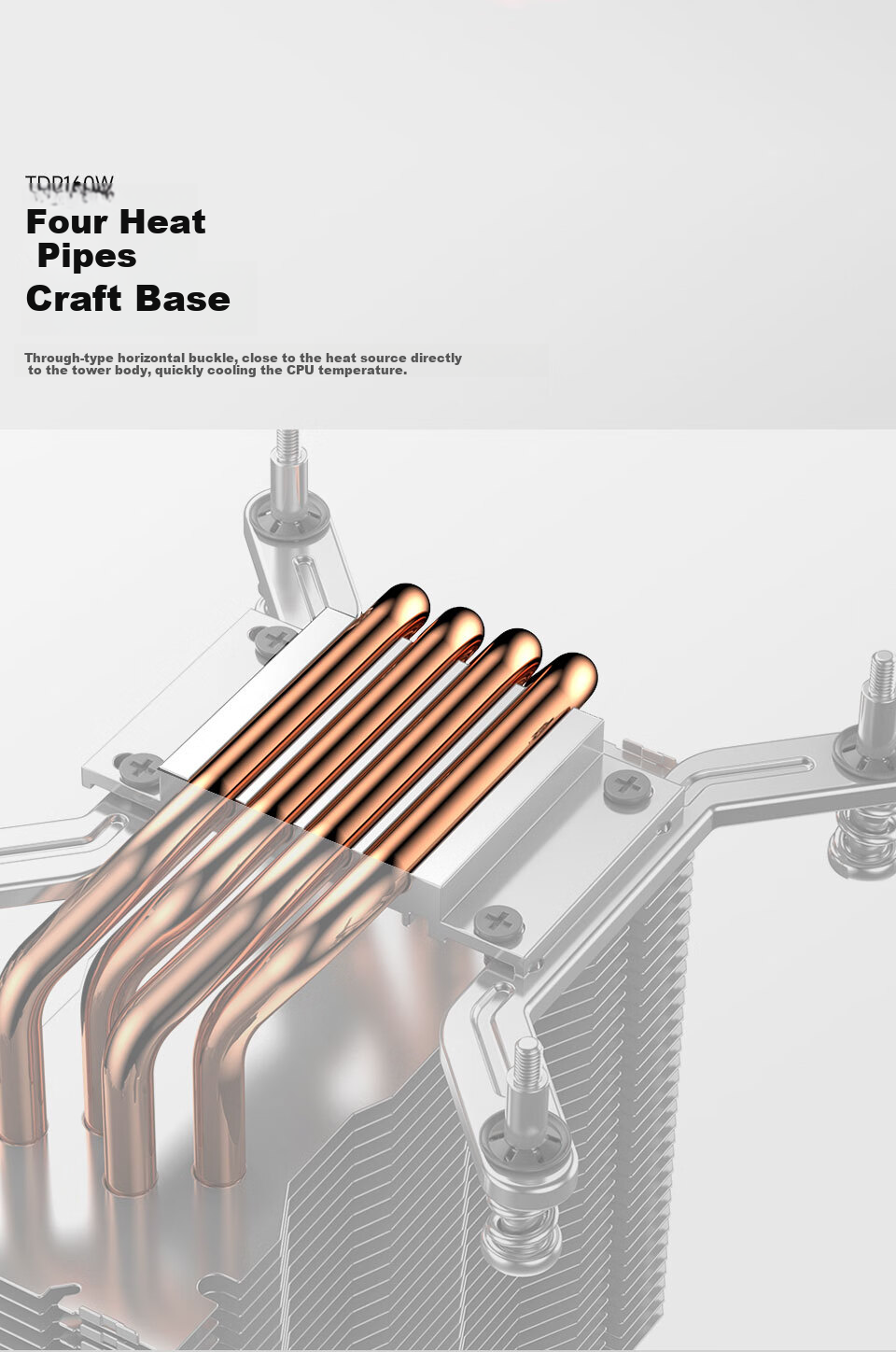 Taiyou T412 Intel I5 CPU Air Cooler, 4 Heat Pipes Pure Copper Thermal Conductors / Compatible with 115x/1200/1700/185/12cm Fans 4